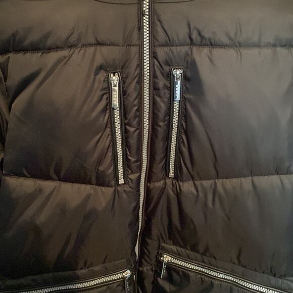 DKNY Faux Fur Trim Hooded Puffer Coat - Picture 12 of 15